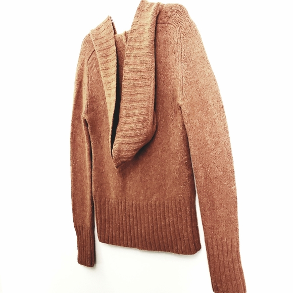 Nwot Banana Republic Rust Tweed Lamb/Angora Blend Hooded Sweater - Picture 11 of 14